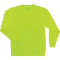 GloWear 8091 Non-Certified Long Sleeve T-Shirt, Polyester, Small, High Visibility Lime-Yellow Dufferin Supply