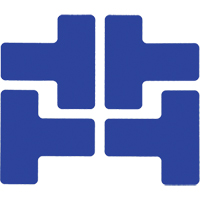 Autocollants pour d&eacute;limitation des coins sur le sol, T, 5" lo x 2" la, Bleu, Polyester Dufferin Supply