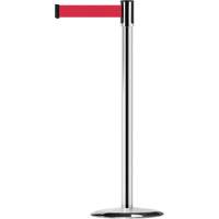 Slimline TensaBarrier&reg; Barrier Post, Steel, 38" H, Red Tape, 7.5' Tape Length Dufferin Supply