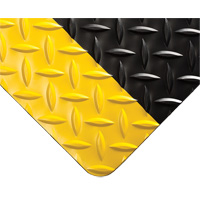 Diamond-Plate Switchboard Matting No.701, 3' W x 75' L, 1/4" Thickness, Black/Yellow, PVC Dufferin Supply