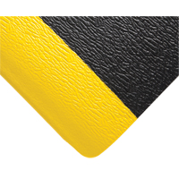 Deluxe Soft Step No. 444 Mats, Pebbled, 3' x 5' x 5/8", Black/Yellow, PVC Sponge Dufferin Supply