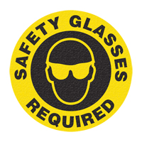 "Safety Glasses" Floor Sign, Adhesive, English with Pictogram Dufferin Supply