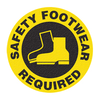 "Safety Footwear" Floor Sign, Adhesive, English with Pictogram Dufferin Supply