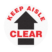 "Keep Aisle Clear" Floor Sign, Adhesive, English with Pictogram Dufferin Supply