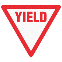 "Yield" Floor Sign, Adhesive, English with Pictogram Dufferin Supply