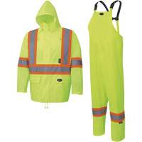 5619 150D Oxford Rain Suit, Polyester, 2X-Large, Lime-Yellow Dufferin Supply