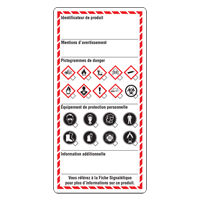 &eacute;tiquettes pour le milieu de travail, Papier cartonn&eacute;, 3" la x 6" h, Français Dufferin Supply
