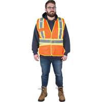 Veste d'arpenteur r&eacute;sistante aux flammes, Orange haute visibilit&eacute;, Moyen, Polyester Dufferin Supply