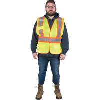 Veste d'arpenteur r&eacute;sistante aux flammes, Jaune lime haute visibilit&eacute;, Moyen, Polyester Dufferin Supply