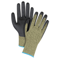 Gants &eacute;lastiques sans coutures r&eacute;sistants &agrave; la coupe noir & jaune, Taille T-Grand/10, Calibre 13, Rev&ecirc;tement Mousse de nitrile, Enveloppe en Aramide, ASTM ANSI niveau A6 Dufferin Supply