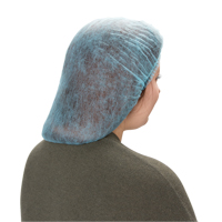 Pleated Bouffant Cap, Polypropylene, 24", Blue Dufferin Supply
