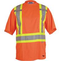 Viking&reg; Safety T-Shirt, Polyester, Small, High Visibility Orange Dufferin Supply