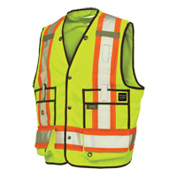 Veste de s&eacute;curit&eacute; pour arpenteur, Jaune lime haute visibilit&eacute;, T-Grand, Polyester Dufferin Supply