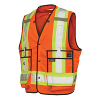 Veste de s&eacute;curit&eacute; pour arpenteur, Orange haute visibilit&eacute;, Grand, Polyester Dufferin Supply