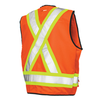 Veste de s&eacute;curit&eacute; pour arpenteur, Orange haute visibilit&eacute;, Grand, Polyester Dufferin Supply