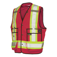 Veste de s&eacute;curit&eacute; pour arpenteur, Rouge, Grand, Polyester Dufferin Supply