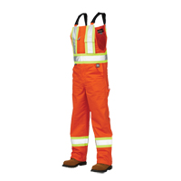 Unlined Safety Overalls, Poly-Cotton, Large, High Visibility Orange Dufferin Supply