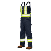 Unlined Safety Overalls, Poly-Cotton, Large, Navy Blue Dufferin Supply