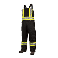Lined Safety Overalls, Polyester/Polyurethane, Large, Black Dufferin Supply