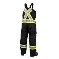 Lined Safety Overalls, Polyester/Polyurethane, Large, Black Dufferin Supply
