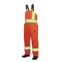 Lined Safety Overalls, Polyester/Polyurethane, Large, High Visibility Orange Dufferin Supply