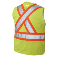 Veste de s&eacute;curit&eacute; d&eacute;tachable en cinq points, Jaune lime haute visibilit&eacute;, Grand/T-Grand, Polyester Dufferin Supply