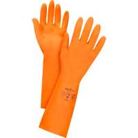Orange Chemical-Resistant Gloves, Size 10, 13" L, Latex, Flock-Lined Inner Lining, 28-mil Dufferin Supply