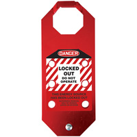 Moraillon de verrouillage pr&eacute;venant l'utilisation conforme aux normes OSHA Danger Stopout Aluma-Tag, Rouge Dufferin Supply