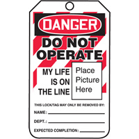 Do Not Operate Danger Lockout Tagout Tags, Cardstock, 3-1/4" W x 5-3/4" H, English Dufferin Supply