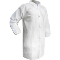 Disposable Lab Coat, Polypropylene, White, Medium Dufferin Supply