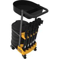PLUS Barrier Post Cart Kit with Tray, 75' L, Metal, Black Dufferin Supply