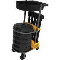 PLUS Barrier Post Cart Kit with Tray, 75' L, Metal, Black Dufferin Supply