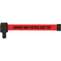 Cassette de banni&egrave;re PLUS, Danger High Voltage Keep Out, 15', Ruban Rouge Dufferin Supply
