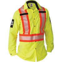 Chemise &agrave; manches longues haute visibilit&eacute; ind&eacute;chirable, Polyester, Petit, Jaune lime haute visibilit&eacute; Dufferin Supply