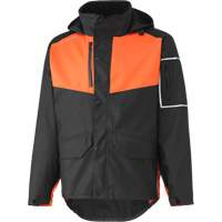 West Coast Waterproof Jacket, Polyester, Small, Black/Orange Dufferin Supply