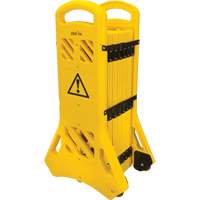 Portable Mobile Barrier, 40" H x 13' L, Yellow Dufferin Supply