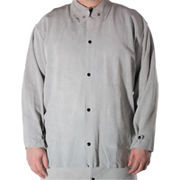 Welder's Heat Resistant Jacket, Leather, Small, Grey SGQ218 | Dufferin Supply
