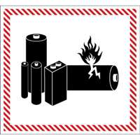 Hazardous Material Handling Labels, 4-1/2" L x 5-1/2" W, Black on Red SGQ532 | Dufferin Supply