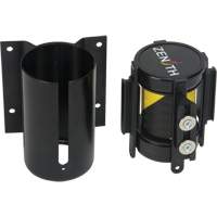 Wall Mount Barrier with Magnetic Tape, Steel, Screw Mount, 7', Black and Yellow Tape Dufferin Supply