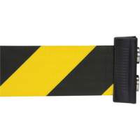 Wall Mount Barrier with Magnetic Tape, Steel, Screw Mount, 7', Black and Yellow Tape Dufferin Supply