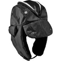N-Ferno&reg; Zippered Trapper Hat, Polyurethane/Satin Lining, Medium/Small, Black Dufferin Supply