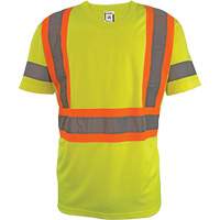 Short Sleeve Safety T-Shirt, Polyester, 2X-Large, High Visibility Lime-Yellow Dufferin Supply