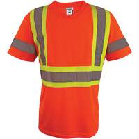 Short Sleeve Safety T-Shirt, Polyester, 2X-Large, High Visibility Orange Dufferin Supply
