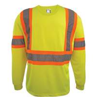 Long Sleeve Safety Shirt, Polyester, 2X-Large, High Visibility Lime-Yellow SGS072 | Dufferin Supply