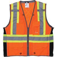 Surveyor Safety Vest, High Visibility Orange, Large, Polyester Dufferin Supply