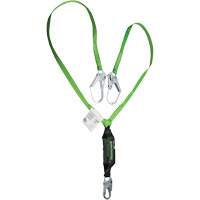 Miller&reg; HP Shock-Absorbing Lanyard, 6', Locking Rebar Hook Center, Locking Snap Hook Leg Ends, Polyester Dufferin Supply