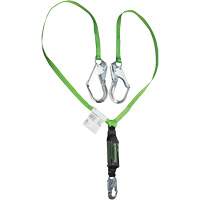 Miller&reg; HP Shock-Absorbing Lanyard, 6', Locking Rebar Hook Center, Locking Snap Hook Leg Ends, Polyester Dufferin Supply