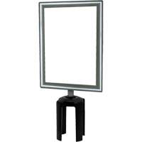 Heavy-Duty Vertical Sign Holder with Tensabarrier<sup>®</sup> Post Adapter, Polished Chrome SGU847 | Dufferin Supply