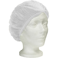 Ronco Care Pleated Bouffant Cap, Polypropylene, 24", White Dufferin Supply
