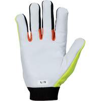 ClutchGear&reg; High-Visibility Mechanic's Gloves, Grain Goatskin Palm, Size Medium Dufferin Supply